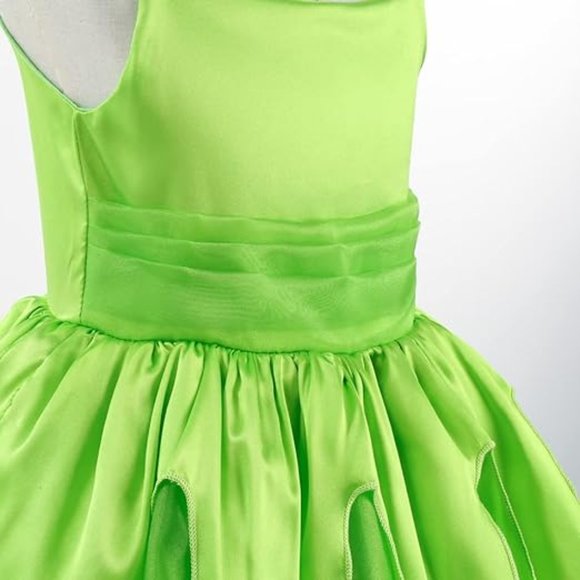 Green Tinkerbell Dress - Little Girls Green Mini Dress - Birthday Gift - Picture 5 of 7